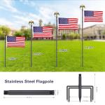 Wphold Flag Poles for Outside in Ground: 10 FT Flag Poles in Ground with 5 Pronges Base, Flag Pole Kit with 3x5FT American Flag for Yard Residential Commercial