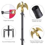 Wphold Flag Poles for Outside in Ground: 10 FT Flag Poles in Ground with 5 Pronges Base, Flag Pole Kit with 3x5FT American Flag for Yard Residential Commercial