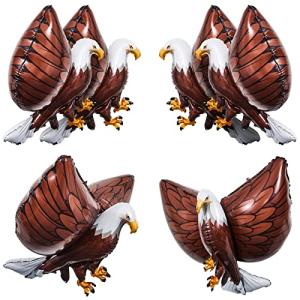 6 Pcs 3D Giant Eagle Foil Balloons 32 x 26 Inch,Patriotic Independence Day Decor Inflatable Eagle Bald Balloons for Kids Animal Bird Party Decorations Fourth of July Shower Birthday Party Supplies