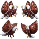 6 Pcs 3D Giant Eagle Foil Balloons 32 x 26 Inch,Patriotic Independence Day Decor Inflatable Eagle Bald Balloons for Kids Animal Bird Party Decorations Fourth of July Shower Birthday Party Supplies