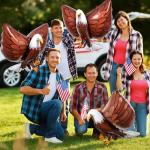 6 Pcs 3D Giant Eagle Foil Balloons 32 x 26 Inch,Patriotic Independence Day Decor Inflatable Eagle Bald Balloons for Kids Animal Bird Party Decorations Fourth of July Shower Birthday Party Supplies