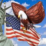 6 Pcs 3D Giant Eagle Foil Balloons 32 x 26 Inch,Patriotic Independence Day Decor Inflatable Eagle Bald Balloons for Kids Animal Bird Party Decorations Fourth of July Shower Birthday Party Supplies