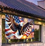 BlissYard America Independence Day Backdrop Banner 71 x 43 Inch US Flag Bald Eagle Patriotic National Holiday Backdrop Veterans Day Memorial Day Party Banner Supplies Independence Day Themed Party