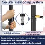 20FT Telescoping Flag Pole for Outside House, Extra Thick Telescopic Flagpole with USA Flag, Inground Outdoor Use, Camper RV, Residential & Commercial, Complete Hardware & Aluminum Top Ball (Black)