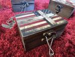 Patriotic Cross American Flag Trinket Box Rosary Jewelry Keepsake Box | US Flag Treasure Box, Patriot Gifts for Men Women Girls Gift Idea, Prayer, First Communion Box, Gifts for Home Décor (3USS)