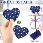 4th of July Tiered Tray Decor Wooden Love Set, 3 PCS Labor Day Table Decorations, Rustic Patriotic Veterans Day Tabletop Home Decor, Red White and Blue Decorations for Home (Retro)