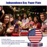HANSAMU 4th of July Disposable Paper Plates American Flag Patriotic Party Supplies, Red White and Blue Paper Plates for Memorial Day Independence Day Decorations, Serve 25