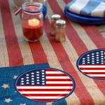 HANSAMU 4th of July Disposable Paper Plates American Flag Patriotic Party Supplies, Red White and Blue Paper Plates for Memorial Day Independence Day Decorations, Serve 25
