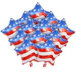 12 Pcs 4th of July Balloons American Flag Star Balloons Red White and Blue Foil Balloon Patriotic Balloon for Independence Day Party Decorations