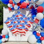 12 Pcs 4th of July Balloons American Flag Star Balloons Red White and Blue Foil Balloon Patriotic Balloon for Independence Day Party Decorations