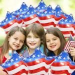 12 Pcs 4th of July Balloons American Flag Star Balloons Red White and Blue Foil Balloon Patriotic Balloon for Independence Day Party Decorations