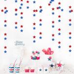 Fourth-4th of July Memorial-Day Party-Decorations - 62ft Patriotic Red-Blue White Twinkle Little Star Hanging Streamers-Garland Banner,Independence Graduation Baby Shower Birthday Decor Hugtmr