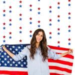 Fourth-4th of July Memorial-Day Party-Decorations - 62ft Patriotic Red-Blue White Twinkle Little Star Hanging Streamers-Garland Banner,Independence Graduation Baby Shower Birthday Decor Hugtmr