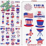 4th of July Temporary Tattoos | 100 USA Temporary Tattoos | American Flag, USA, Temporary Tattoos | 4th of July Party Props | USA Game Day Party Decoration | American theme Party Favors | by Anapoliz