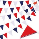 SAPPHIRESKY Red White and Blue Patriotic Pennant Banner Garland, for Fourth of July, USA Independence Day, Memorial Day,Veterans Day,Graduation Decorations