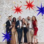 Star Balloons, 22 Inch Blue Red and Silver Star Balloons 6PCS Explosion Foil Balloon Starburst Balloon for Birthday Party Wedding New Year 4th of July Independence Day USA Patriotic Party Decor