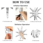 Star Balloons, 22 Inch Blue Red and Silver Star Balloons 6PCS Explosion Foil Balloon Starburst Balloon for Birthday Party Wedding New Year 4th of July Independence Day USA Patriotic Party Decor