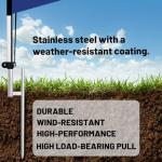 QSUM Swooper Flag Pole Kit, 15 FT Windless Aluminum Alloy Flagpole Fits 11 FT Feather Flags with Ground Spike/Heavy Duty Base (1, Silver)