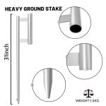 QSUM Swooper Flag Pole Kit, 15 FT Windless Aluminum Alloy Flagpole Fits 11 FT Feather Flags with Ground Spike/Heavy Duty Base (1, Silver)