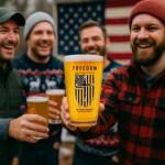 Glassicle Charlie Kirk Merch – Freedom “T Shirt” Inspired Beer Glass – Conservative Christmas Gift for Men – Turning Point USA Style Patriotic Drinkware – Holiday Bar Gift for Dad or Husband