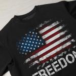 Freedom T Shirt, American Flag Shirt, Freedom Shirts for Men, Patriotic Shirts for Men 3 (Black-M)