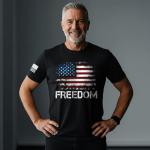 Freedom T Shirt, American Flag Shirt, Freedom Shirts for Men, Patriotic Shirts for Men 3 (Black-M)