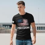 Freedom T Shirt, American Flag Shirt, Freedom Shirts for Men, Patriotic Shirts for Men 3 (Black-M)