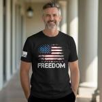Freedom T Shirt, American Flag Shirt, Freedom Shirts for Men, Patriotic Shirts for Men 3 (Black-M)