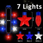 4th of July Necklace Accessories, 1PCS Light up Independence Day Necklaces Party Favor, Red White Blue Patriotic Fourth of July 7 Light Necklace, Glow Accessories for Memorial Veterans Day Parades