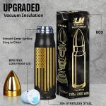 Limima Black and Gold American Flag Stainless Steel Tumbler – 17oz Vacuum Insulated Tumbler – Patriotic Christmas, Birthday & Retirement Gifts for Veterans, Military, Police, Firefighters, USA Pride