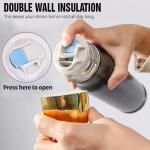 Limima Black and Gold American Flag Stainless Steel Tumbler – 17oz Vacuum Insulated Tumbler – Patriotic Christmas, Birthday & Retirement Gifts for Veterans, Military, Police, Firefighters, USA Pride