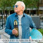 Limima Black and Gold American Flag Stainless Steel Tumbler – 17oz Vacuum Insulated Tumbler – Patriotic Christmas, Birthday & Retirement Gifts for Veterans, Military, Police, Firefighters, USA Pride