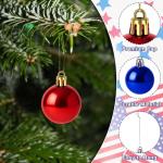 Labor Day Decorations for Tree 24 PCS, Patriotic Christmas Ball Ornaments for Indoor Outdoor, Red Sliver Blue Retirement Going Away Welcome Home Party Hanging Decor Gift for Veterans Election Day Army