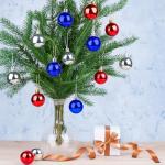 Labor Day Decorations for Tree 24 PCS, Patriotic Christmas Ball Ornaments for Indoor Outdoor, Red Sliver Blue Retirement Going Away Welcome Home Party Hanging Decor Gift for Veterans Election Day Army