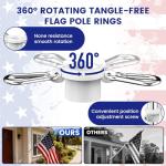 ZHULI 5 FT Flag Pole 2 Pack, Stainless Steel Flag Pole for Outside House with 180° Adjustable Multi-Position Bracket, Rustproof Flagpole Kit with Tangle Free Spinning Flag Ring, for Porch Residential