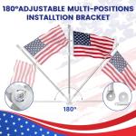 ZHULI 5 FT Flag Pole 2 Pack, Stainless Steel Flag Pole for Outside House with 180° Adjustable Multi-Position Bracket, Rustproof Flagpole Kit with Tangle Free Spinning Flag Ring, for Porch Residential
