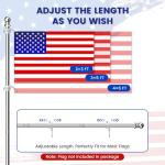 ZHULI 5 FT Flag Pole 2 Pack, Stainless Steel Flag Pole for Outside House with 180° Adjustable Multi-Position Bracket, Rustproof Flagpole Kit with Tangle Free Spinning Flag Ring, for Porch Residential