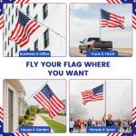 ZHULI 5 FT Flag Pole 2 Pack, Stainless Steel Flag Pole for Outside House with 180° Adjustable Multi-Position Bracket, Rustproof Flagpole Kit with Tangle Free Spinning Flag Ring, for Porch Residential
