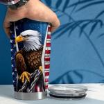 SANDJEST Eagle American Flag Tumbler 20oz Eagles Cups Gifts for Men Women Veterans Stainless Steel Insulated Tumblers Coffee Travel Mug Cup Gift for Birthday Christmas
