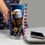 SANDJEST Eagle American Flag Tumbler 20oz Eagles Cups Gifts for Men Women Veterans Stainless Steel Insulated Tumblers Coffee Travel Mug Cup Gift for Birthday Christmas