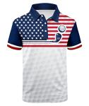 V VALANCH Patriotic Shirts for Men American Flag Golf Shirt Polo Shirts for Men Short Sleeve Printed Summer Shirts