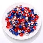 HSWE 1461Pcs 4th of July Patriotic Beads for Jewelry Making Independence Day Red White Blue Heishi Stars USA Letter Beads with America Flag Heart Hat Pendant Accessories for DIY Bracelets Making Kit
