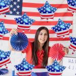 10 Pack 18 Inch American Flag Star Balloons - Mylar Foil Patriotic Star Balloons for 4th of July, Memorial Day, Veterans Day, Military Homecoming, and USA Themed Party Decorations