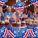 10 Pack 18 Inch American Flag Star Balloons - Mylar Foil Patriotic Star Balloons for 4th of July, Memorial Day, Veterans Day, Military Homecoming, and USA Themed Party Decorations