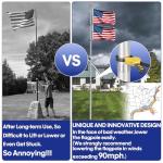 Heavy Duty 20FT Telescoping Flag Pole,Extra Thick Outside House In Ground with 3x5 American Flag,for Yard,Residential & Commerical,Sliver