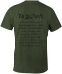 Ink Trendz We The People Preamble US Constitution 4th of July Patriotic Cotton Men's T-Shirt (X-Large, Military Green)