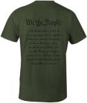 Ink Trendz We The People Preamble US Constitution 4th of July Patriotic Cotton Men's T-Shirt (X-Large, Military Green)