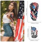 Independence Day Temporary Tattoos for Adults, 77 Sheets 4th of July Fake Tattoos Sleeve, Patriotic American Flag Waterproof Tattoo Stickers for Men Women Kids