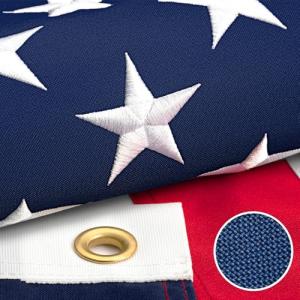 4x6 American Flags for Outside - US Flag 4x6 Heavy Duty Outdoor - Super Tough USA Flag with Tearproof & Fade Resistant Spun Polyester, Embroidered Stars, Sewn Stripes, Brass Grommets