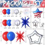147Pcs Red White and Blue Independence Day Balloon Garland Arch Kit,with Explosion Star,Flag Foil Balloons for 4th of July Patriotic Memorial Veterans Baseball Nautical Birthday Party Decorations